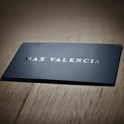 Raised spot UV black suede business cards